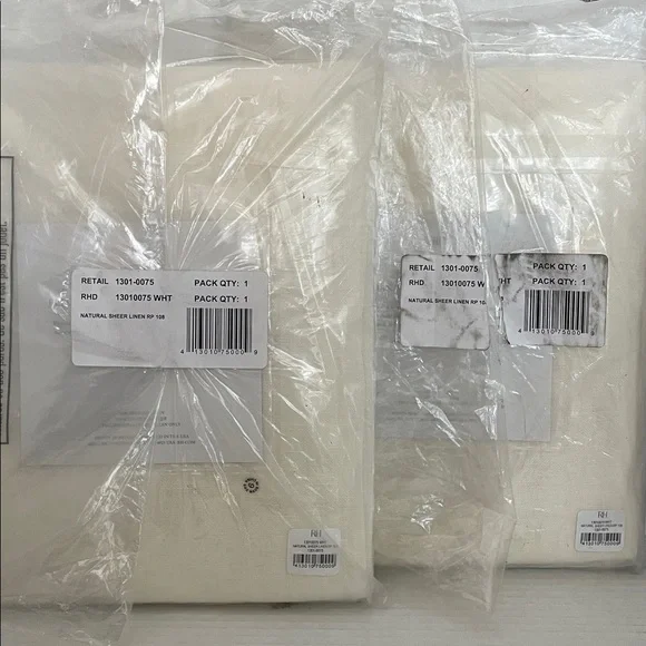 2 Restoration Hardware BELGIAN SHEER LINEN DRAPERY PANELS 50x108 Natural White - Picture 4 of 8